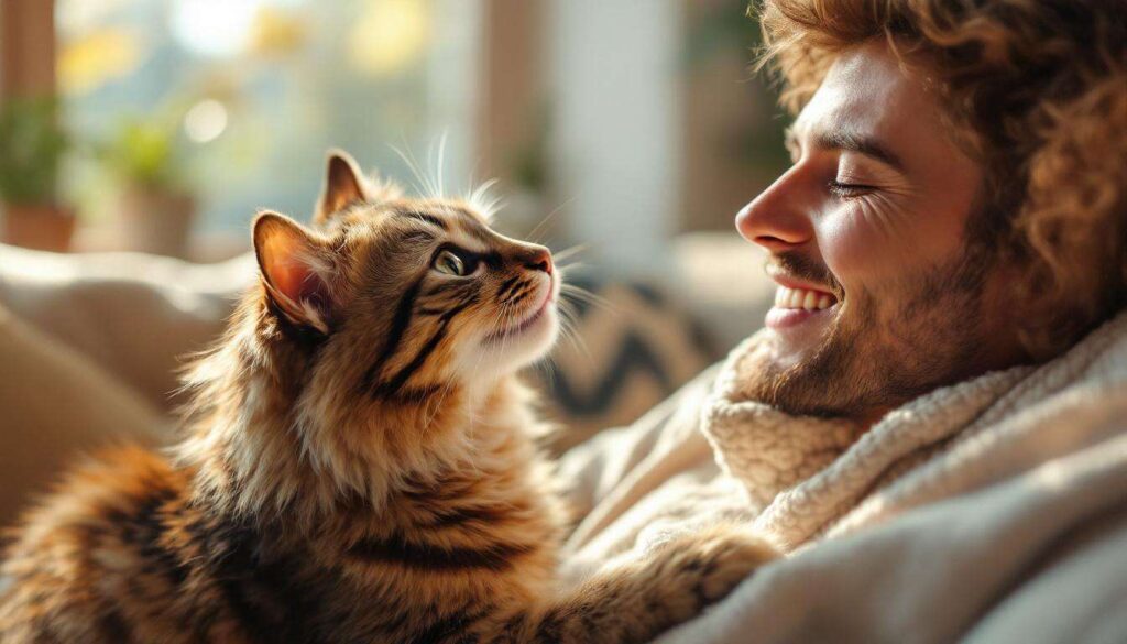 Geheimnisse der Katzenschmuselei: Warum Katzen ihren Besitzer am Kopf ablecken